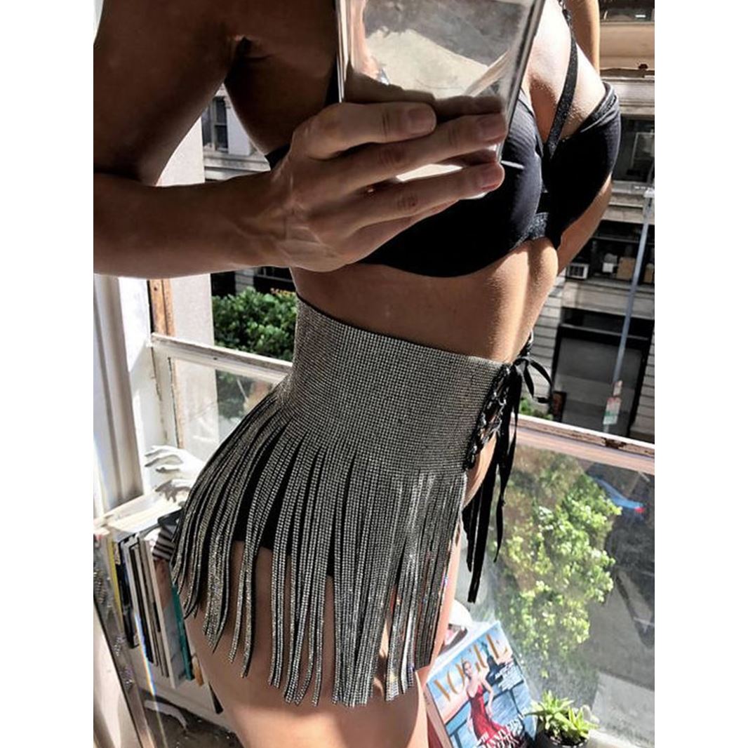 2019 new fashion flash diamond straps stitching ladies skirtin the Women's clothing/Boutique , Skirts category - from Buy2taobao.com to provide professional Taobao agent buy service
