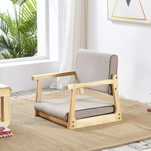 榻榻米椅子靠背椅扶手日式无腿凳和室实木电脑飘窗床上矮座椅炕椅