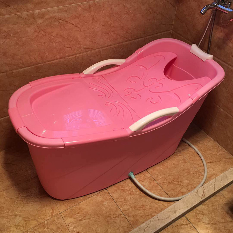 宝宝浴盆加厚儿童洗澡桶家用中大童沐浴盆特大号伸直腿超大泡澡桶