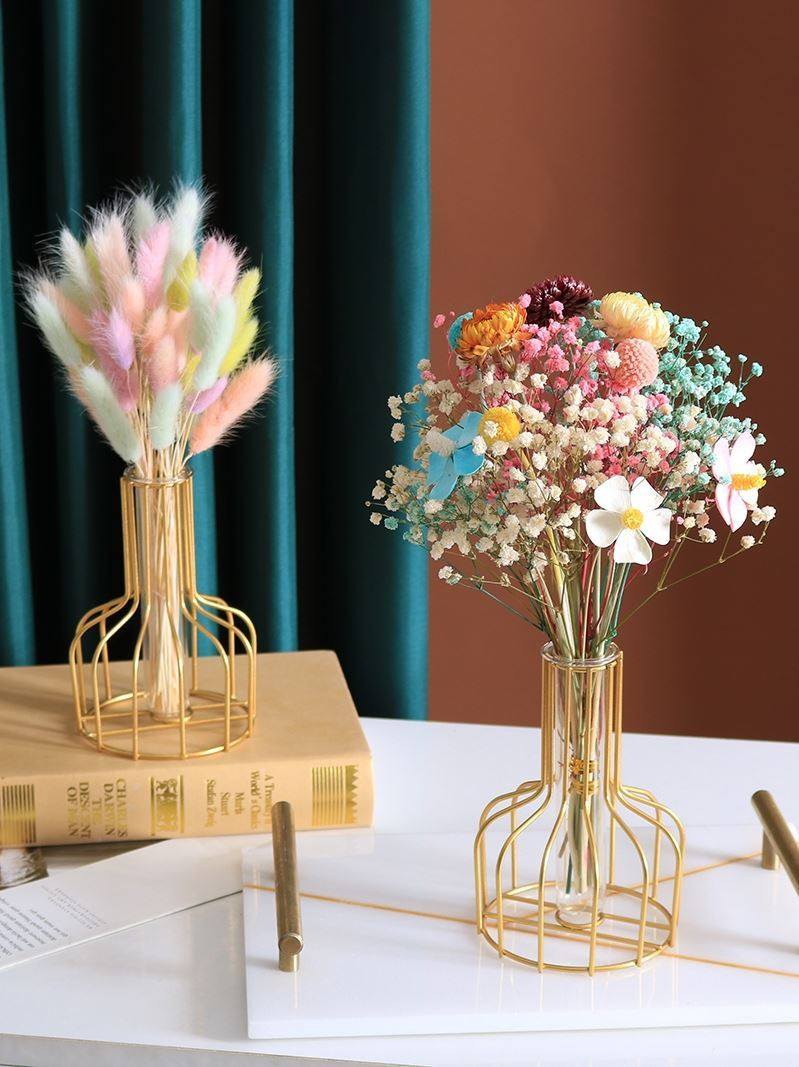 放客厅的干花摆件轻奢高档满天星假花仿真花摆设网红高级感餐桌花