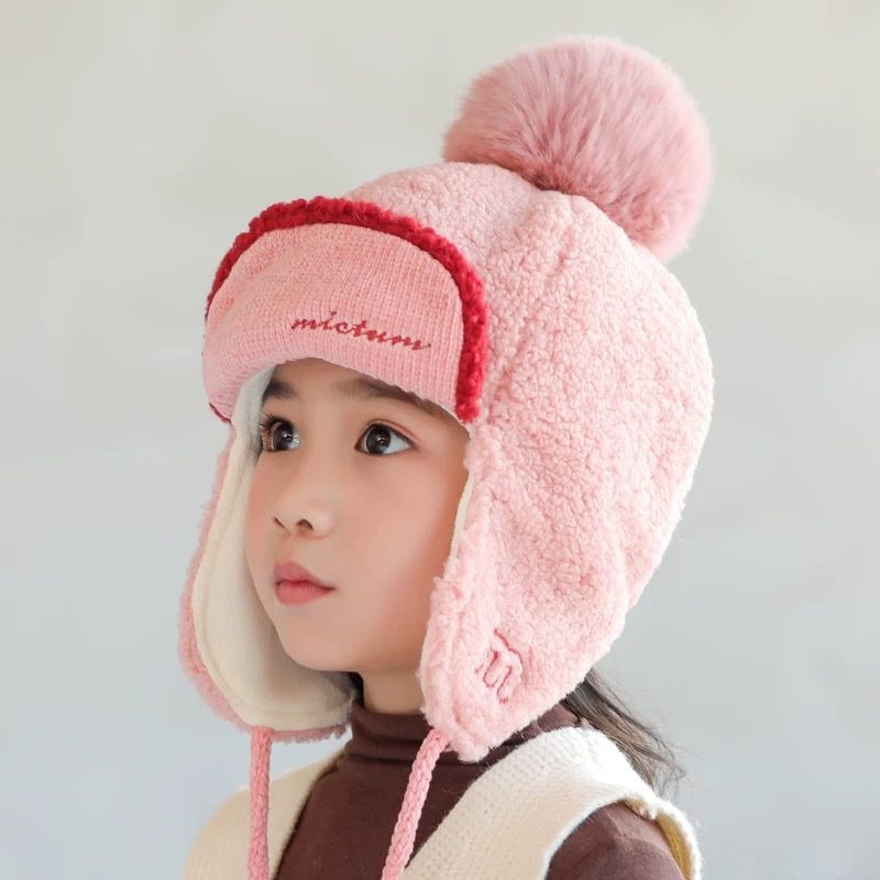儿童帽子秋冬季男童外出防风寒女宝宝护耳保暖小孩加绒加厚雷锋帽