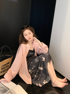 杨杨【穿衬衫的季节】条纹粉色衬衣通勤甜美气质衬衫女