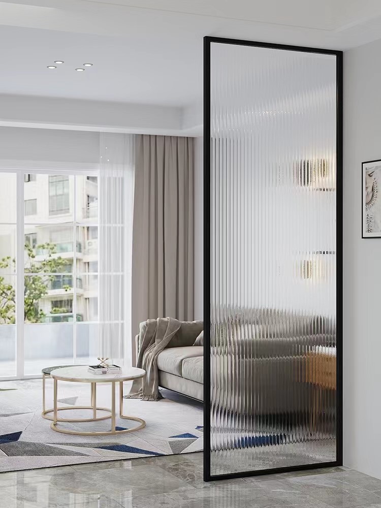 不锈钢长虹玻璃隔断铁艺现代简约轻奢入户金属洗手台玄关屏风北欧