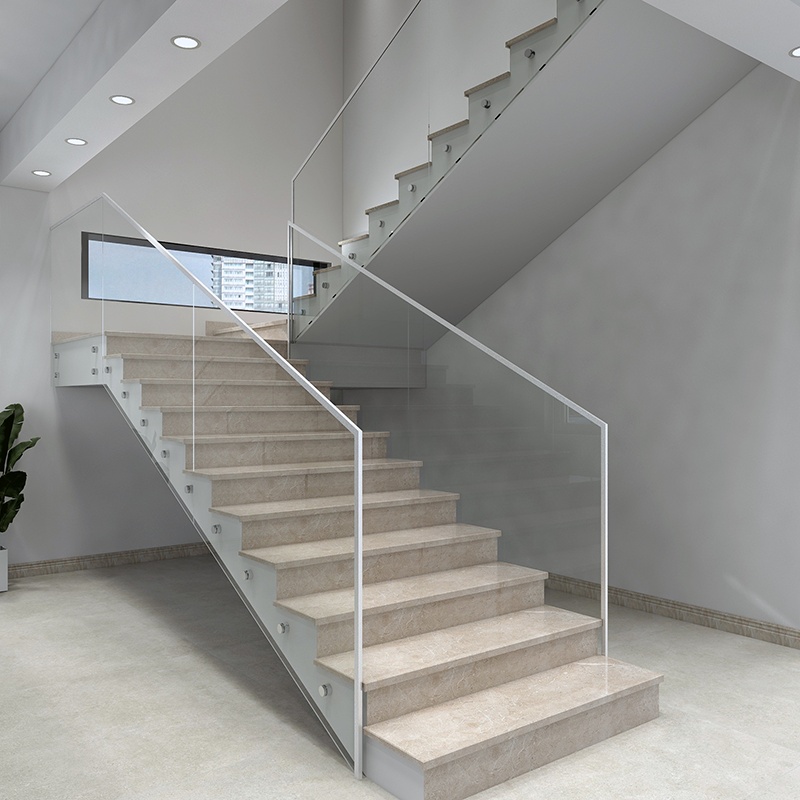 定制侧装钢化玻璃不锈钢楼梯扶手护栏楼梯扶手玻璃阳台护栏杆深圳