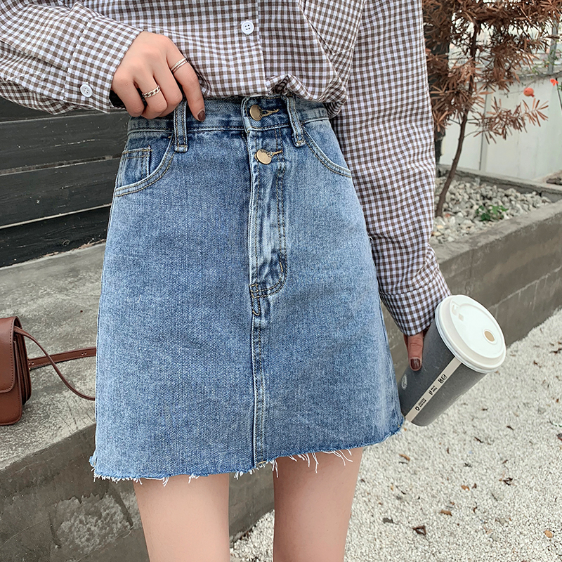 高腰牛仔短裙女2019秋冬新款韓版寬松顯瘦複古港味chic百搭半身裙在類目 女裝/女士精品, 半身裙中 - 來自Buy2taobao.com提供專業的淘寶代購服務