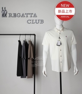RegattaClub赛艇俱乐部男装 2024新纯色透气男士衬衣长袖衬衫男款