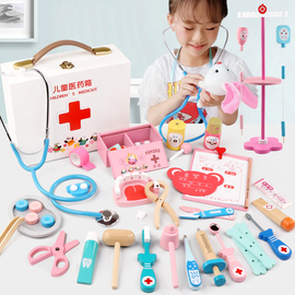 儿童医生玩具套装女孩打针工具木制仿真医疗箱男宝宝过家家听诊器