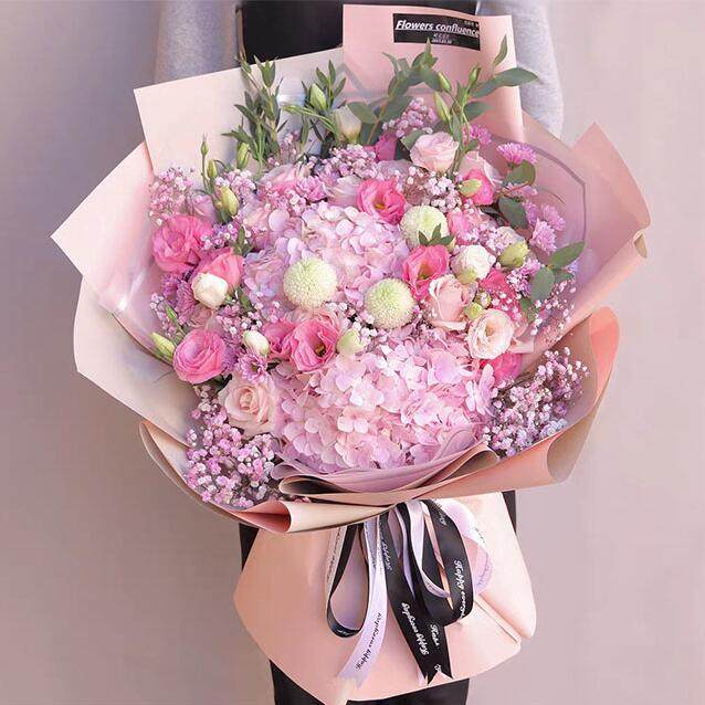 韩欧式情人节绣球花大花束鲜花同城速递义乌金华东阳横店浦江兰溪