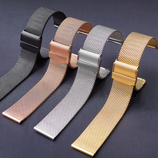 DARKRUSH代用dw钢带手表带女男原装精钢米兰不锈钢超薄金属手表链
