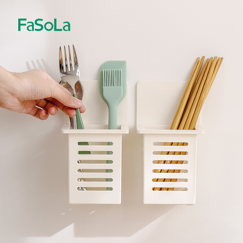 日本FaSoLa筷筒 筷笼 餐具收纳架 沥水筷子筒 筷架筷盒壁挂收纳盒