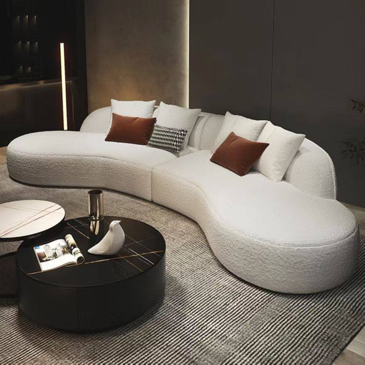 意式轻奢异形圆弧组合现代简约高端u型别墅客厅酒店斜角布艺沙发