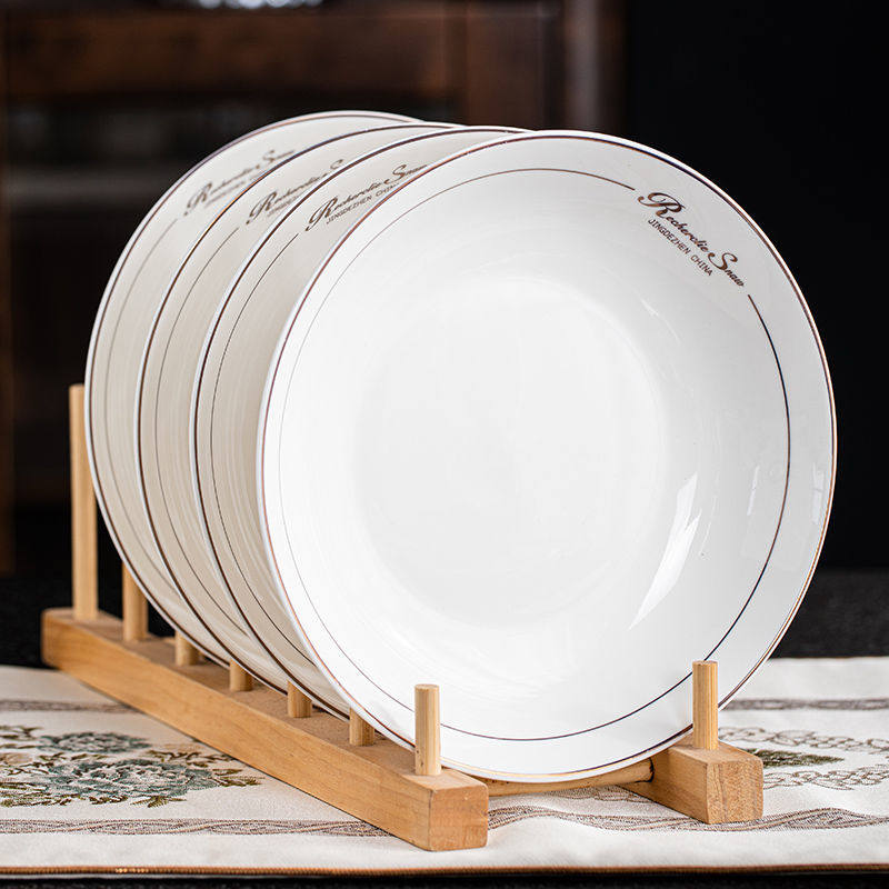 46个装景德镇陶瓷菜盘装菜8英寸蒸盘子家用菜盘子深浅盘饭盘中式