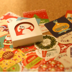 圣诞节韩国小清新可爱盒装贴纸 DIY日记手帐本相册装饰烘焙封口贴
