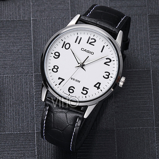 卡西欧casio手表时尚1303皮带白盘防水石英女表ltp清仓特惠