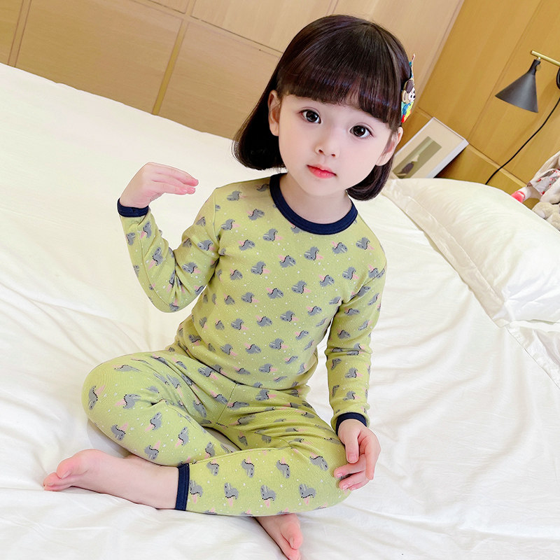 女童睡衣套装2021秋装新款韩版洋气女宝宝2纯棉内衣家居服1-3-5岁