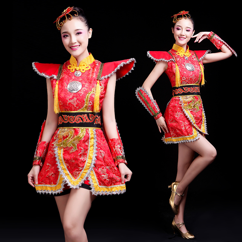 鼓舞演出服装女中国风打鼓服