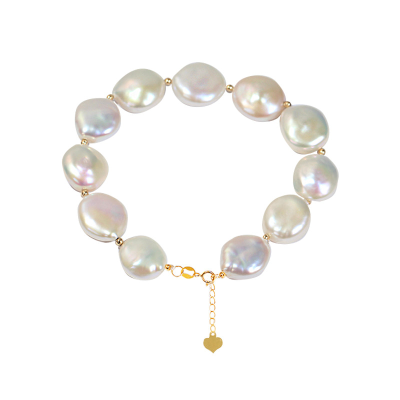 礼物花蜜珠宝18k金天然异形巴洛克珍珠手链亲子套装礼盒装