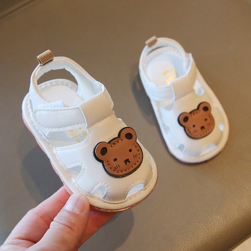 夏季宝宝学步鞋软底婴儿鞋子防滑透气幼童鞋1-2岁男女叫叫鞋凉鞋