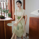 夏季薄荷绿新中式汉服新中式国风改良版汉元素日常收腰显瘦连衣裙