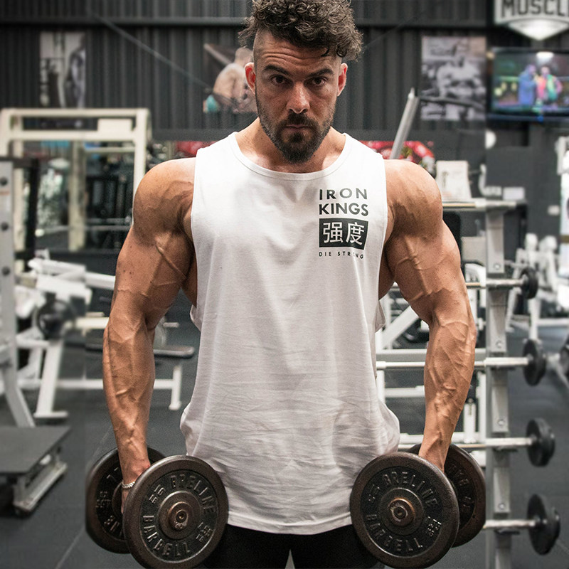 夏季宽背运动背心训练服男肌肉狗兄弟篮球健身房跑步无袖t恤上衣 推荐