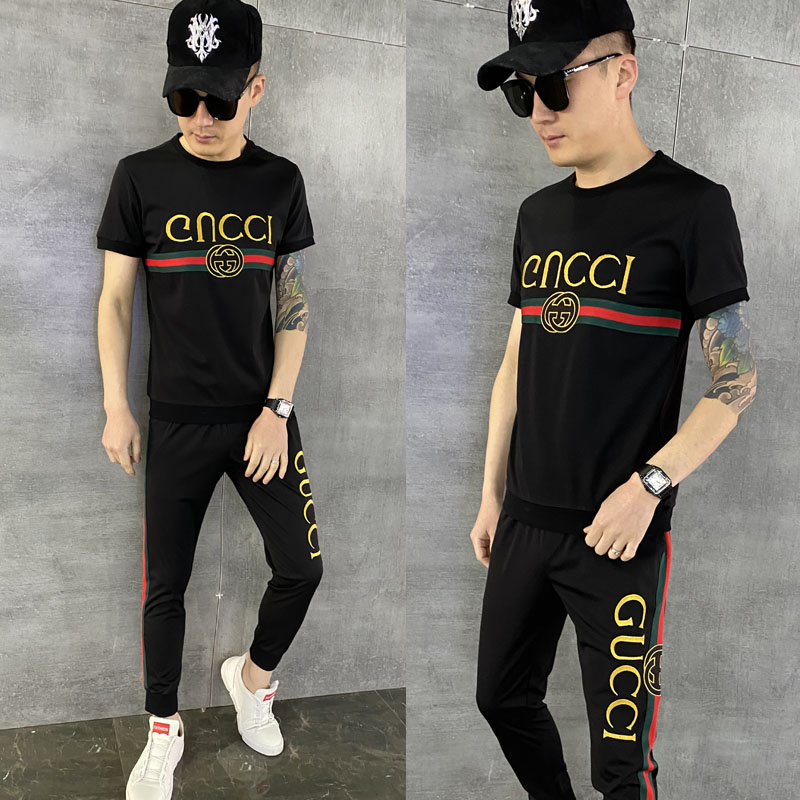 一折精神小伙套装男 两件套 夏季