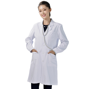 药店医生白大褂春夏季短袖女医师护士学生短袖医用工作服定制logo 券