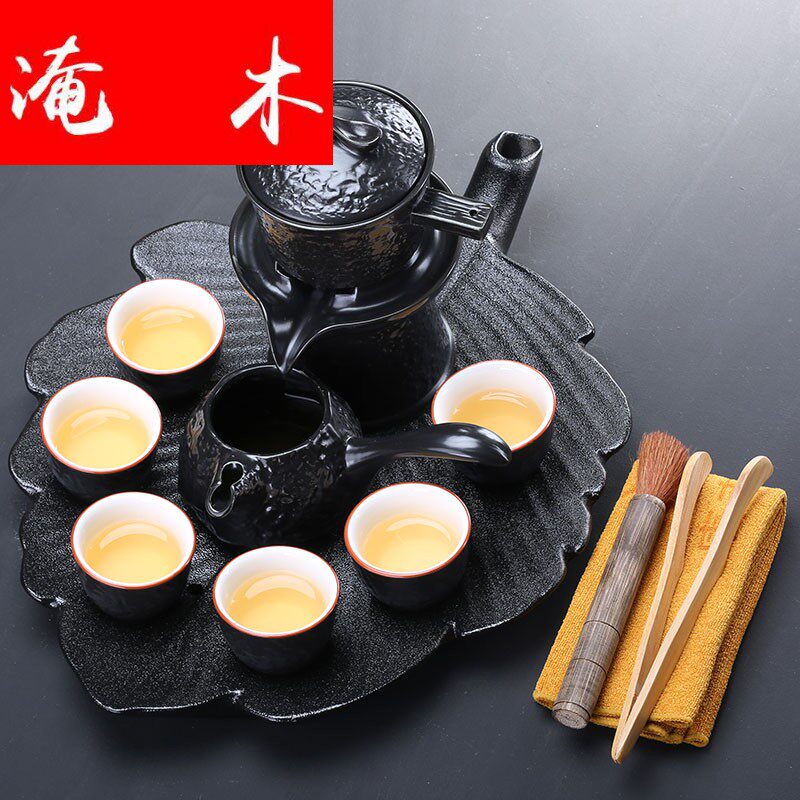 淹木干泡茶具茶盘套装家用简约创意日式功夫储水式干泡台陶瓷茶台