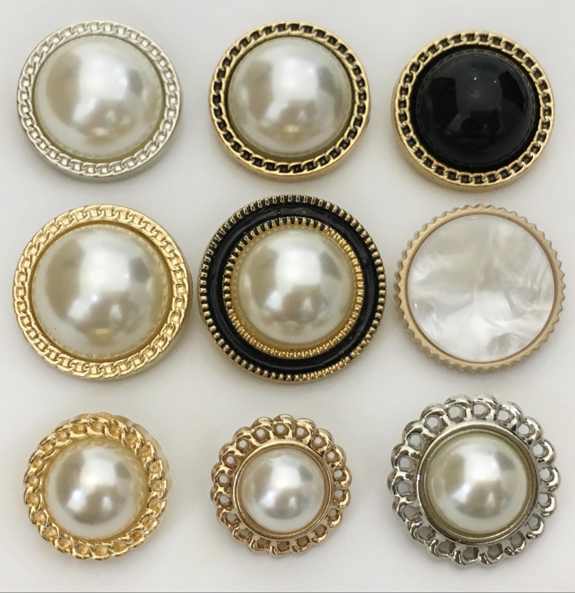 珍珠纽扣子大号高档小香风毛呢衣服装饰配件圆形白色女式复古外套