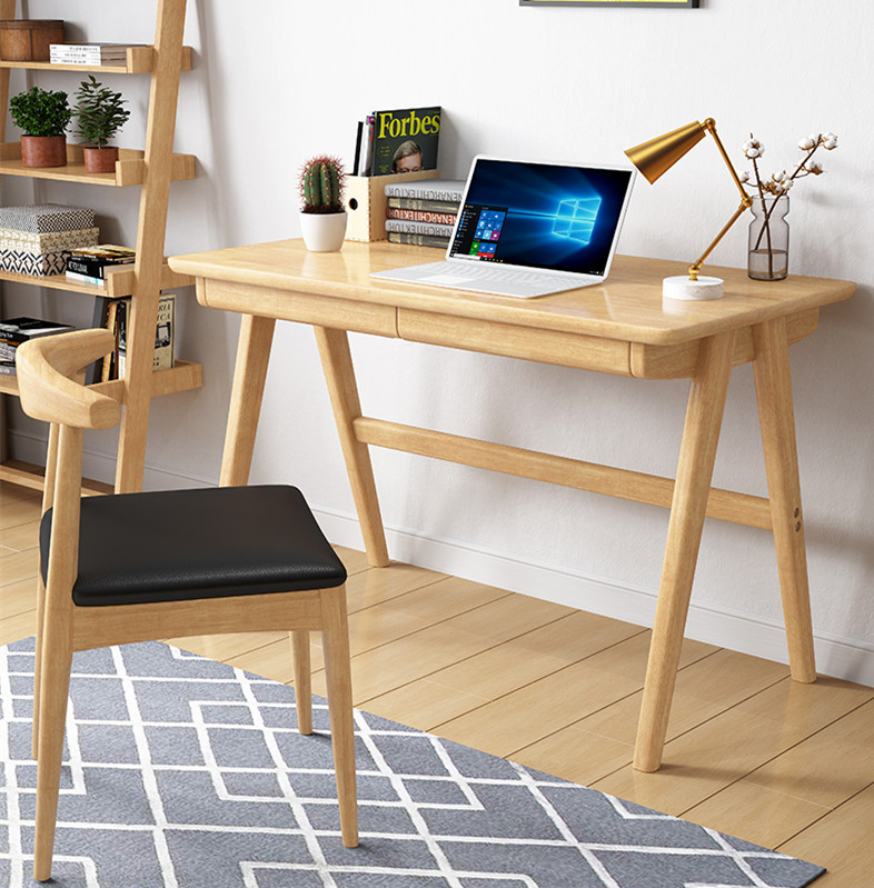 家用实木书桌学生写字桌简约台式电脑桌经济型简易写字台办公桌子