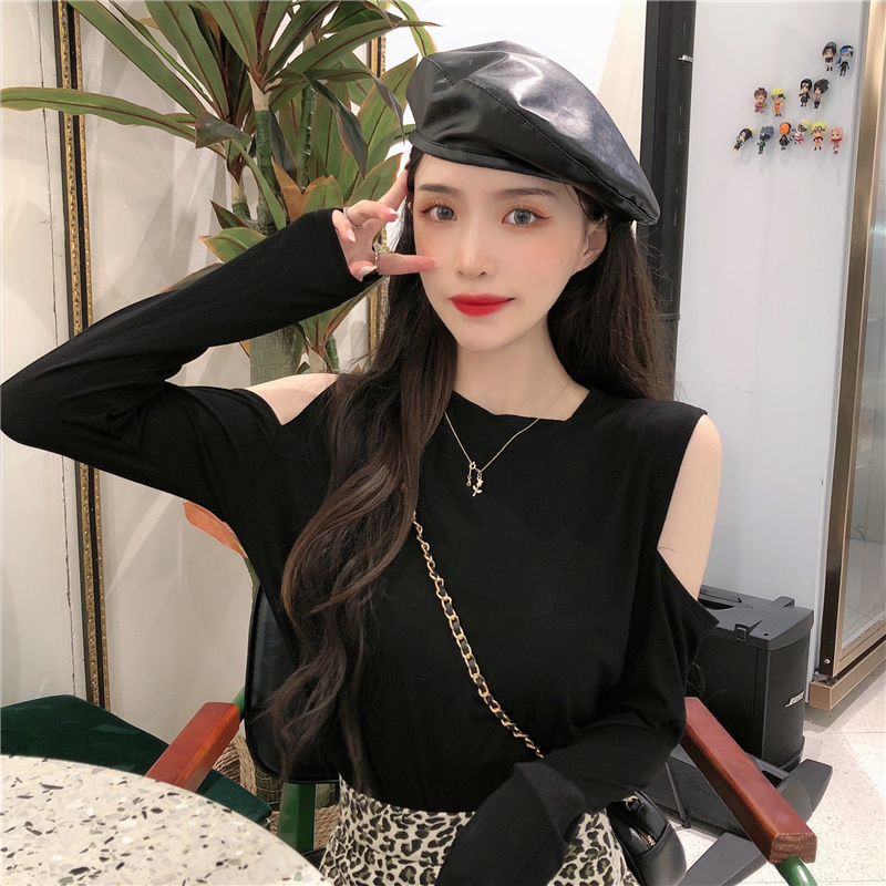 2020秋裝新款韓版小心機露肩長袖t恤女洋氣ins設計感修身開肩上衣在類目 女裝/女士精品, T恤中 - 來自Buy2taobao.com提供專業的淘寶代購服務