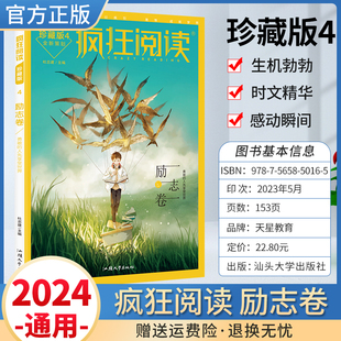 2024版珍藏版4疯狂阅读励志卷课外书青春校园言情小说热门杂志