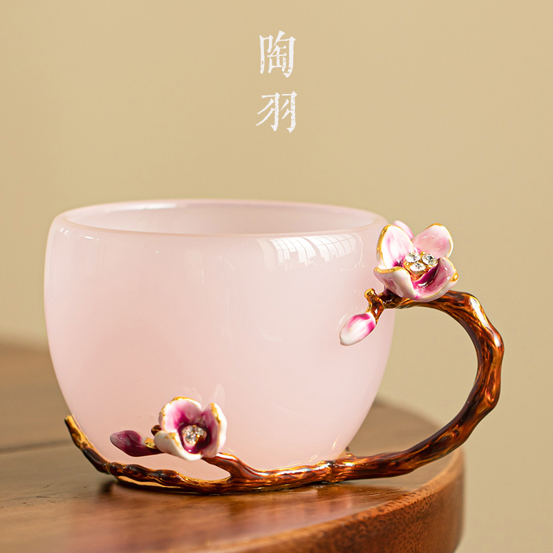 琉璃杯古法琉璃手把杯手工制作咖啡杯