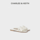 CHARLES&KEITH24夏新款CK1-70580231复古镂空平底外穿一字拖鞋女