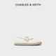 CHARLES&KEITH春夏女鞋CK1-70380929女士拼接麻绳厚底玛丽珍鞋