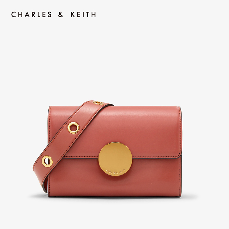 CHARLES & KEITH Small square package CK2-80680594 Metal circular Lock catch One shoulder Inclined shoulder bag Female bagin the Leather/Lady bags/Men's bag, Ms. bags category - from Buy2taobao.com to provide professional Taobao agent buy service