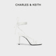 CHARLES&KEITH女鞋CK1-61790002女士绑带方头高跟凉鞋