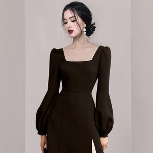 2022 spring new Korean style fashionable temperament elegant slim sexy V-neck dress waist dress