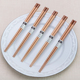 碗留日本进口原木素色日式筷子尖头家用高档防滑防霉实木筷五双装