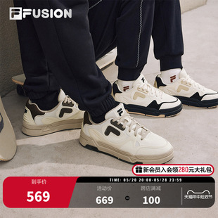 FILA FUSION斐乐潮牌男鞋BANK DX板鞋春季鞋子增高休闲鞋帆布鞋