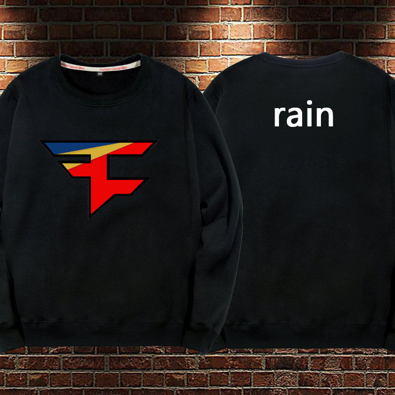 faze战队队服秋冬款男士rain游戏csgo衣服圆领宽松加绒比赛服卫衣