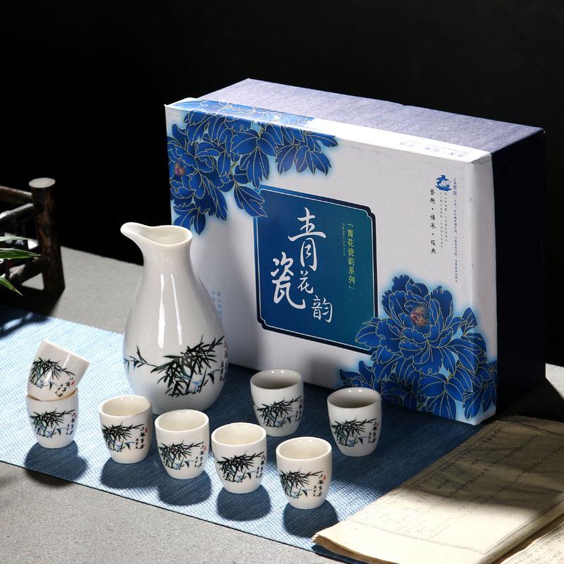 创意一壶8杯陶瓷酒具 中式白酒杯酒壶复古分酒器礼盒套装定制logo在类目 餐饮具, 酒壶/酒杯/酒具, 分酒器中 - 来自Buy2taobao.com提供专业的淘宝代购服务