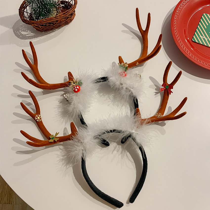 圣诞节头饰2022年新款圣诞麋鹿发箍百搭少女节日装扮头饰发饰头箍