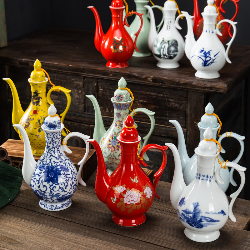 中式家用仿古一斤装陶瓷酒壶创意白酒老式分酒器大号古风宫廷酒具
