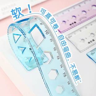 四件套软尺套装尺子直尺格尺三角尺量角器曲线小学生用儿童可爱卡