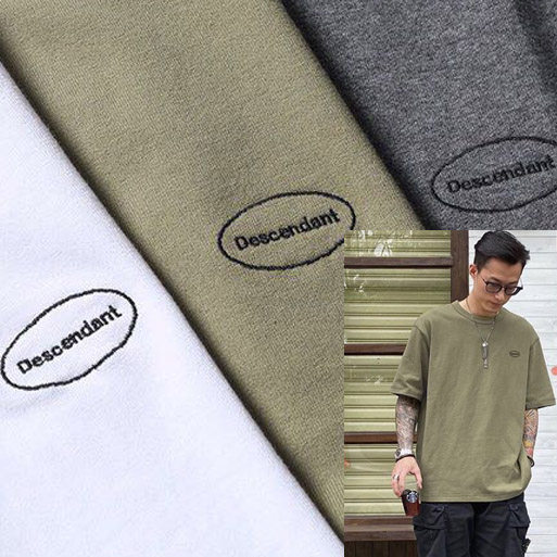 西山彻dcdt洗水短袖t恤刺绣小标常规款纯色宽松日系descendant