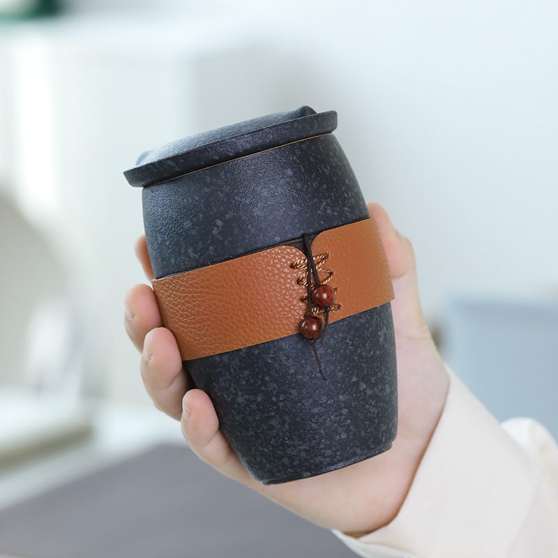 茶水分离泡茶杯陶瓷带盖创意过滤办公室便携式车载家用喝茶杯水杯