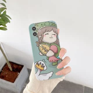 榴莲女孩适用iphone11苹果12pro max手机壳xs/xr液态硅胶7p/8plus
