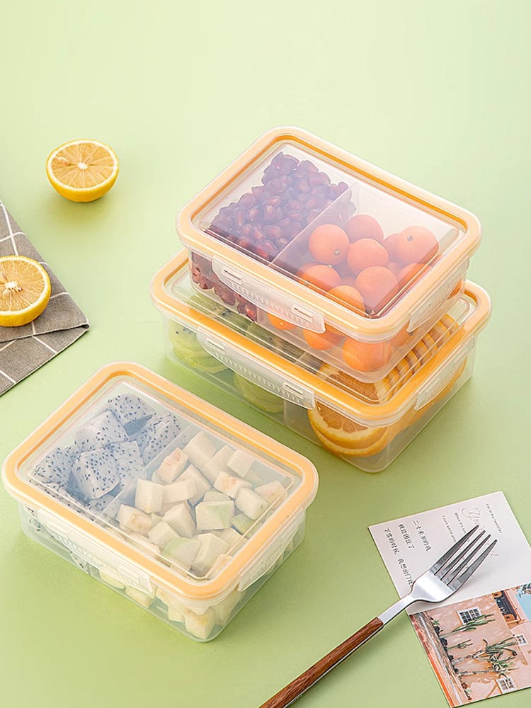 水果便当盒食物分隔保鲜盒收纳盒子小学生上班族饭盒便携外出携带
