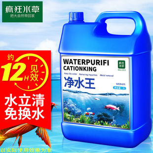 疯狂水草净水王5L大容量桶装净水剂鱼缸净化水质水质清澈剂鱼缸清