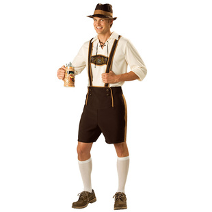 新款巴伐利亚传统服装成人男款德国啤酒节服饰聚会服装餐厅工作服